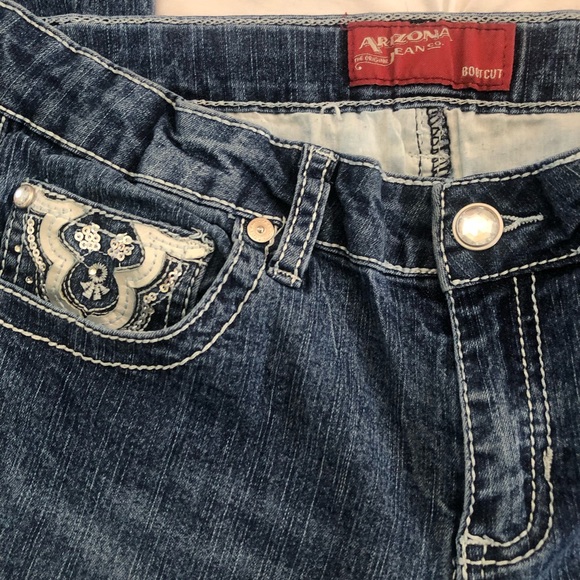 Arizona jean co. Bootcut Jeans with a design on the back size 16.5 plus - Picture 3 of 5